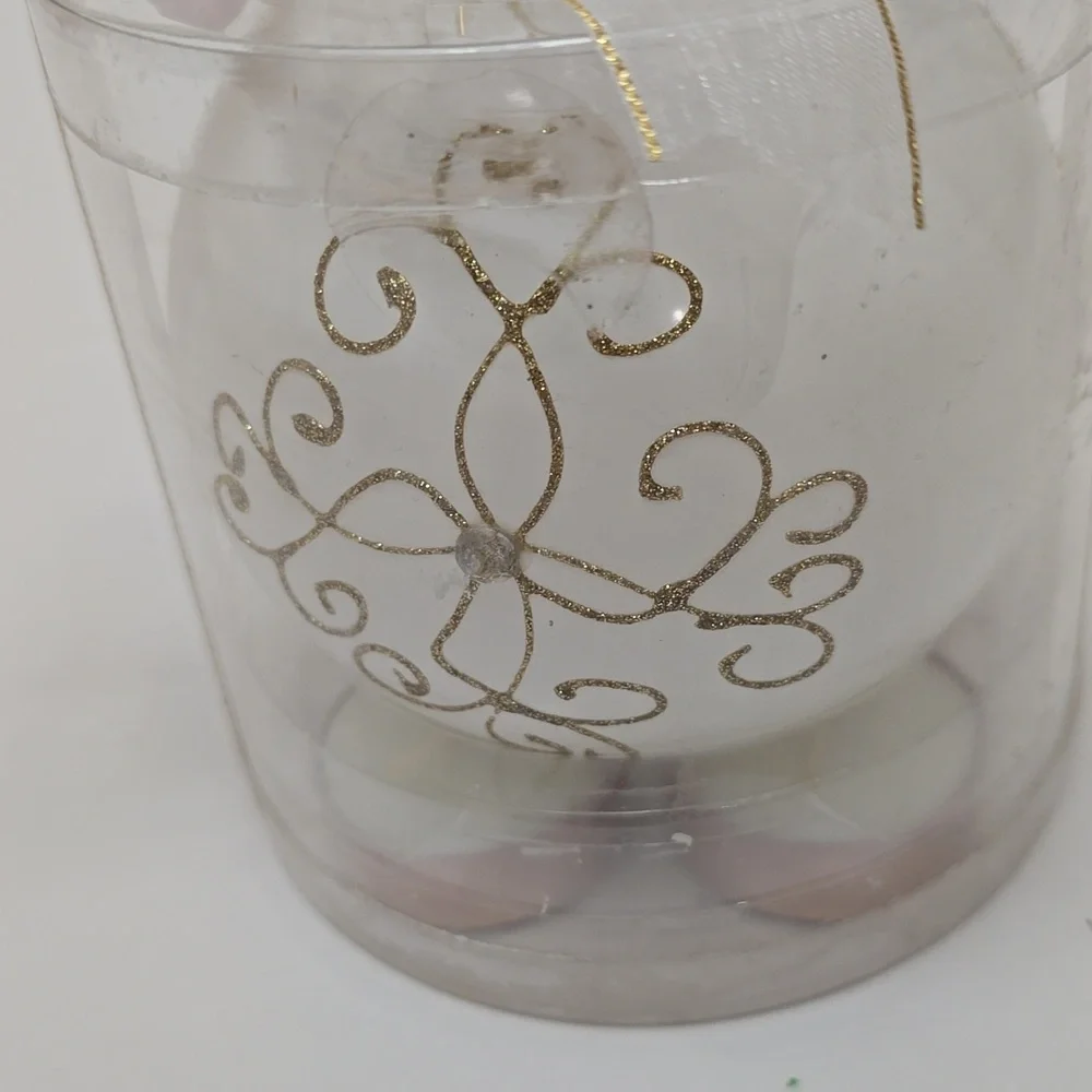 New Sealed Pier 1 Imports Ornament Tea Light Set  White Gold